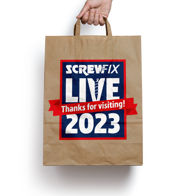 Screwfix Live Trade Show goodie bag design